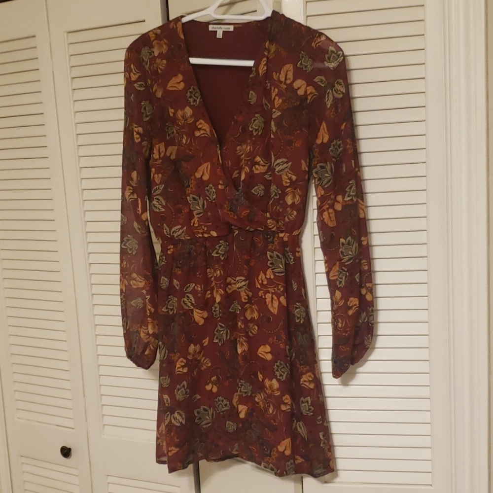 Red floral dress